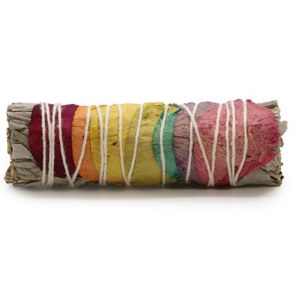 Atado de Hierba - 7 Chakras Salvia de Pétalos de Rosa 10 cm