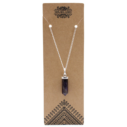 Colgante de Punto Clásico de Piedras Preciosas - Amatista